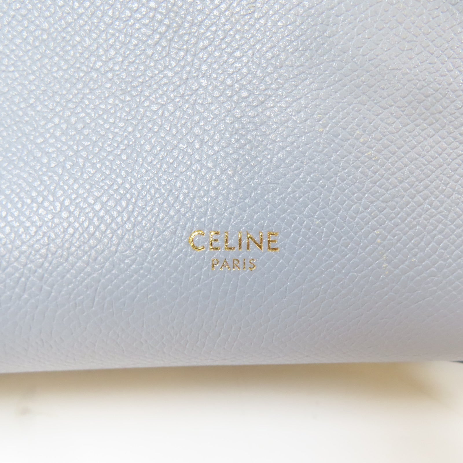 CELINE 牛皮皮革Nano Belt Bag金扣手挽肩背兩用袋淺藍色