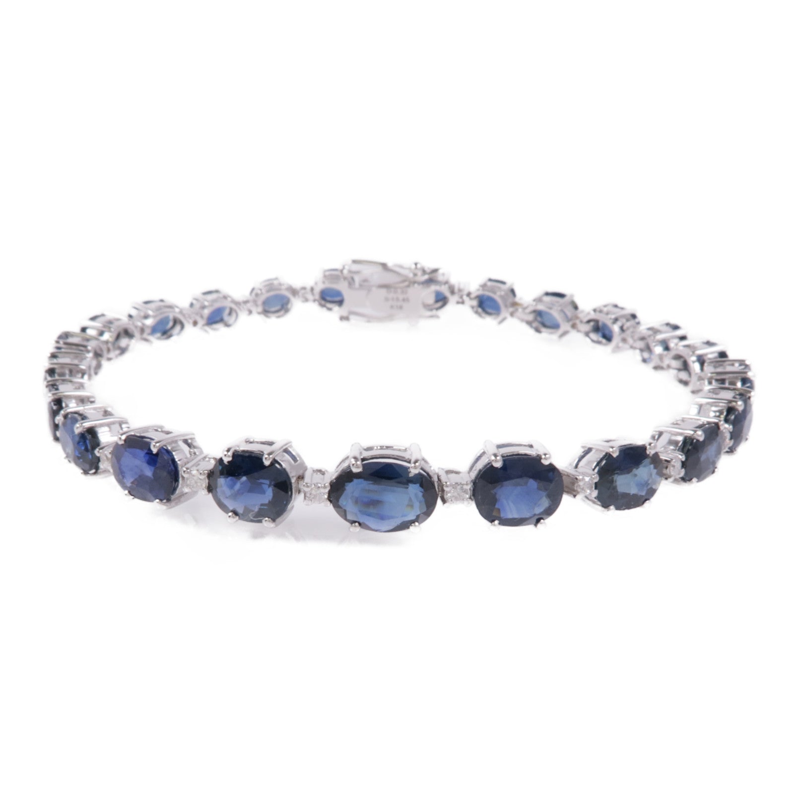 JEWELRY Sapphire Diamond Bracelet 18K White Gold