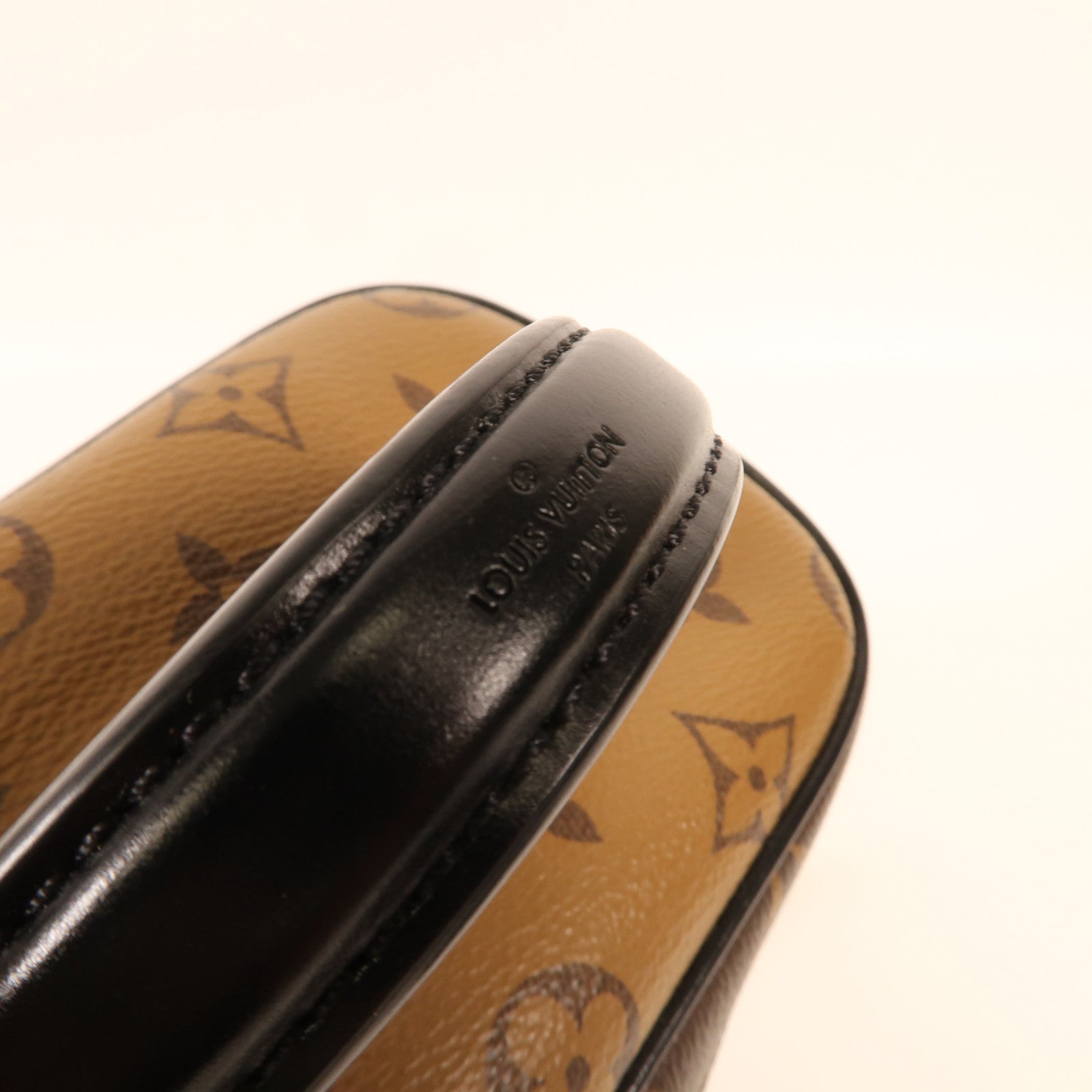 LOUIS VUITTON Monogram Reverse Vanity PM金扣手挽肩背兩用袋棕色