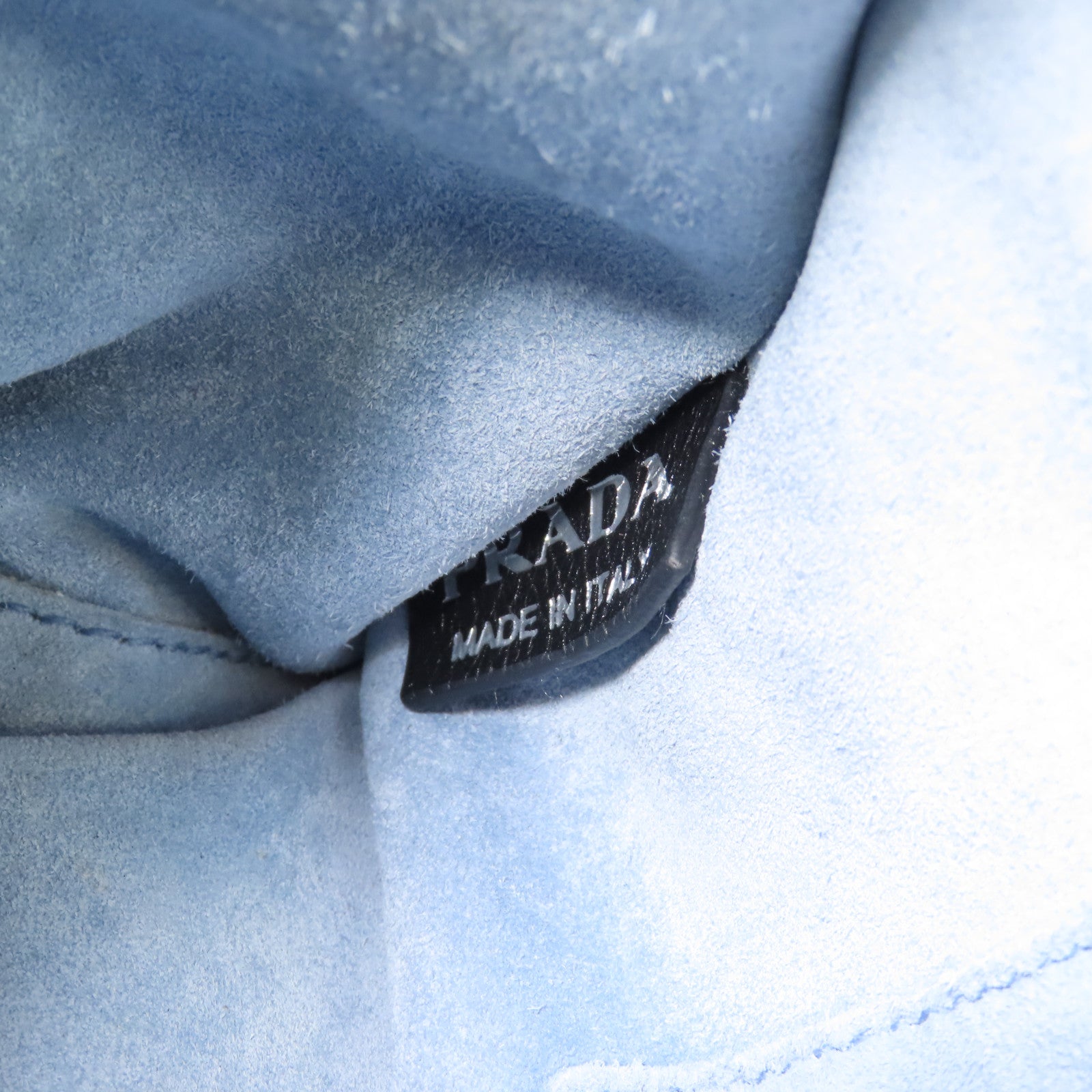 PRADA Glace Calf牛皮皮革/麂皮皮革Tote Bag銀扣肩背袋