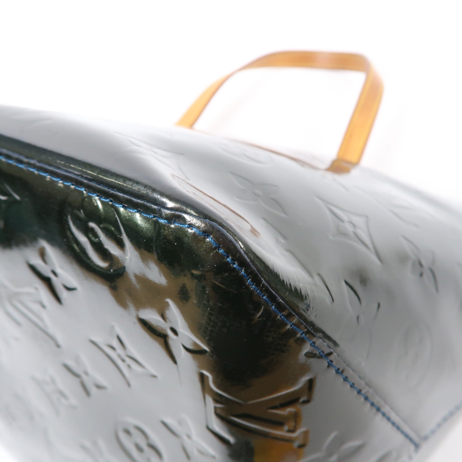 LOUIS VUITTON Vernis Bellevue PM金扣肩背袋綠色