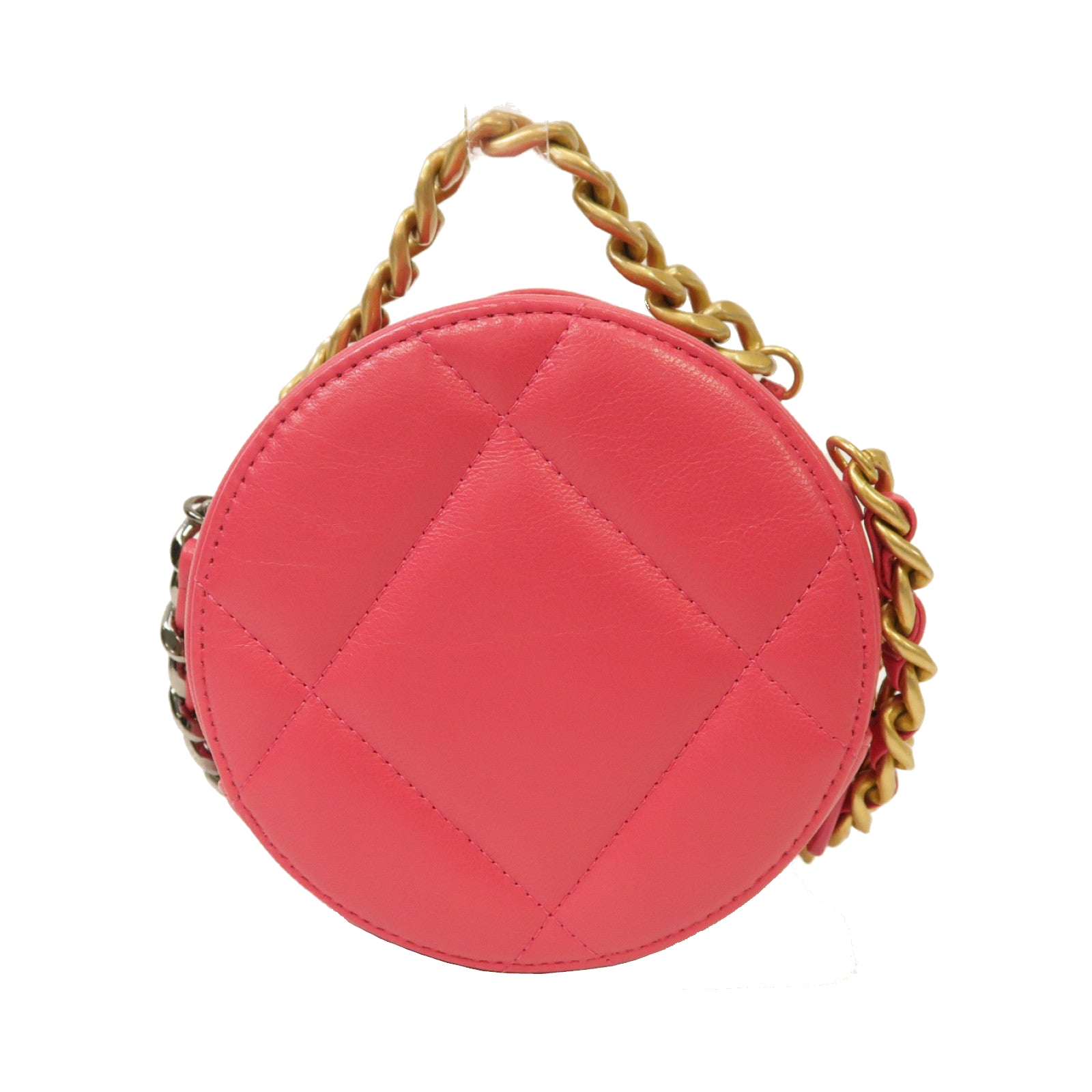 CHANEL 【激減優惠】菱格皮革Shoulder Bag金扣/銀扣鏈帶肩背袋粉紅色