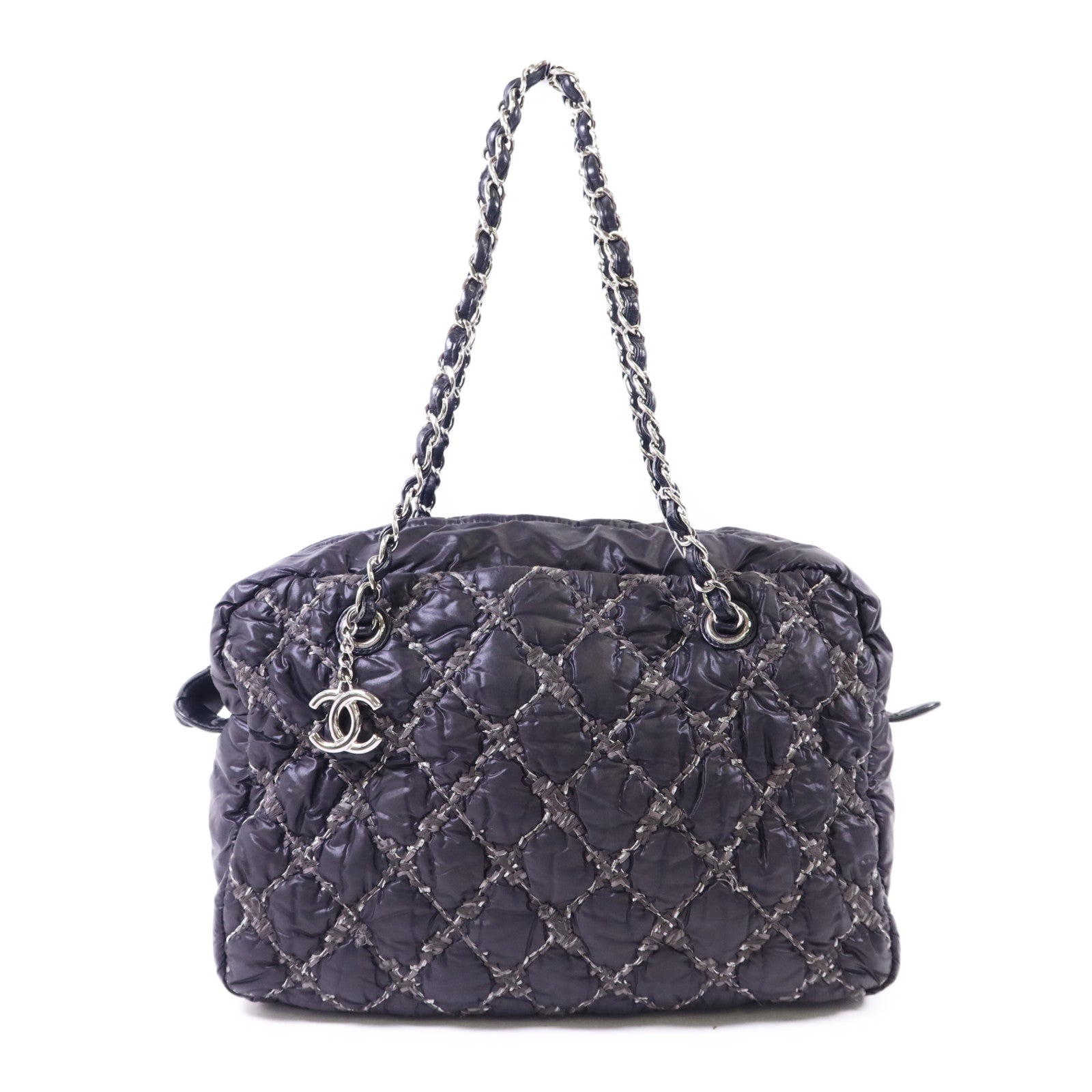 CHANEL 尼龍Tote Bag銀扣鏈帶手挽袋