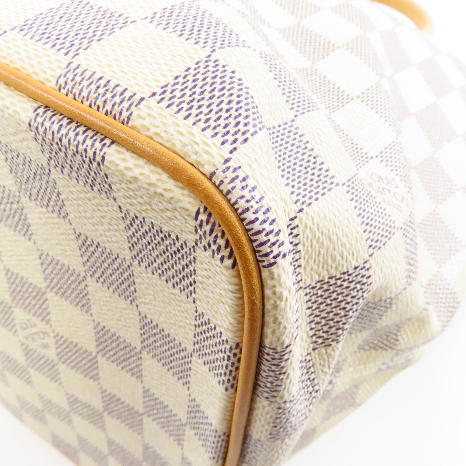 LOUIS VUITTON 【激減優惠】Damier Azur Saleya MM金扣手挽袋/肩背袋白色