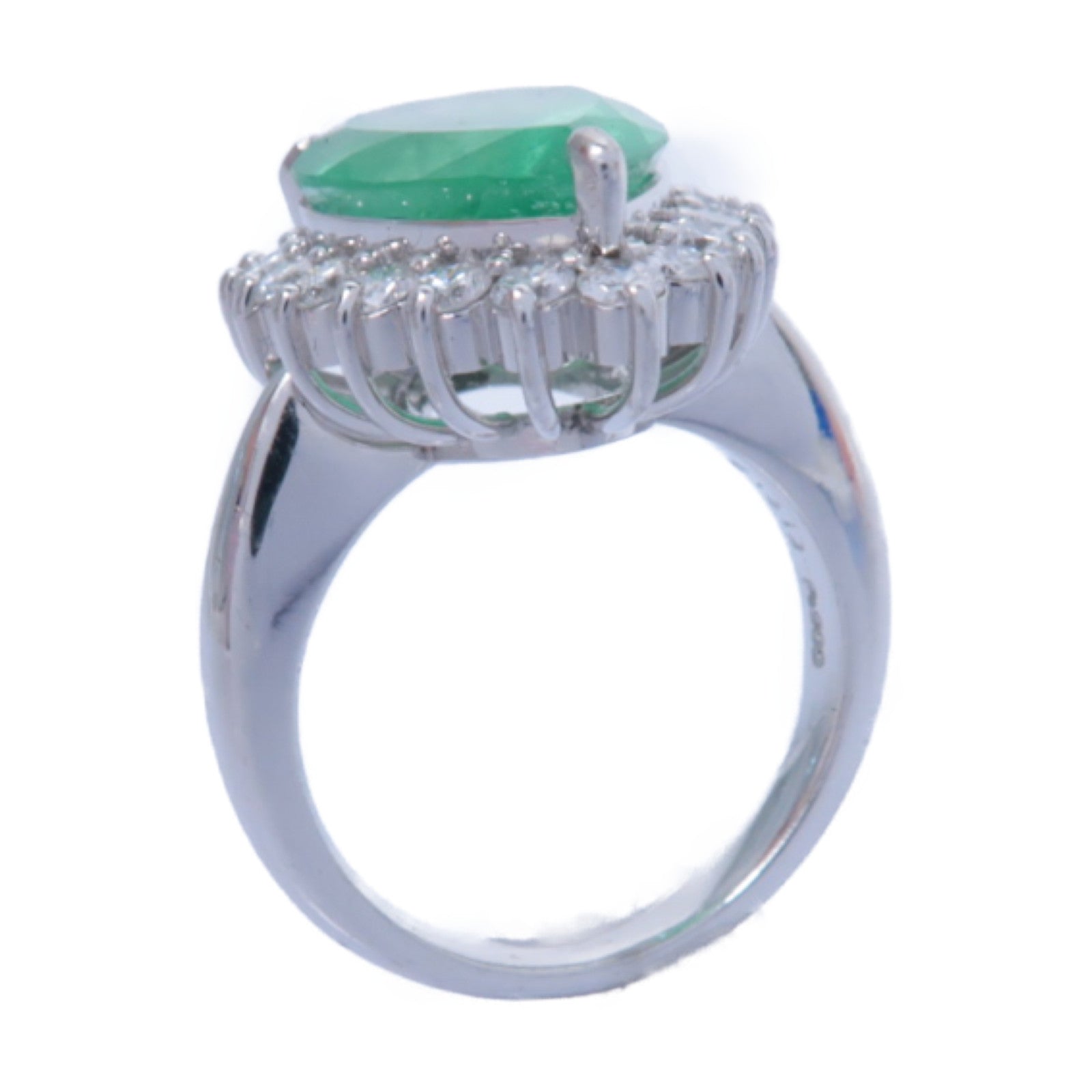 JEWELRY 【激減優惠】PT900鉑金Emerald/Diamond Ring 5.419ct綠寶石/0.92ct鑽石戒指US#6