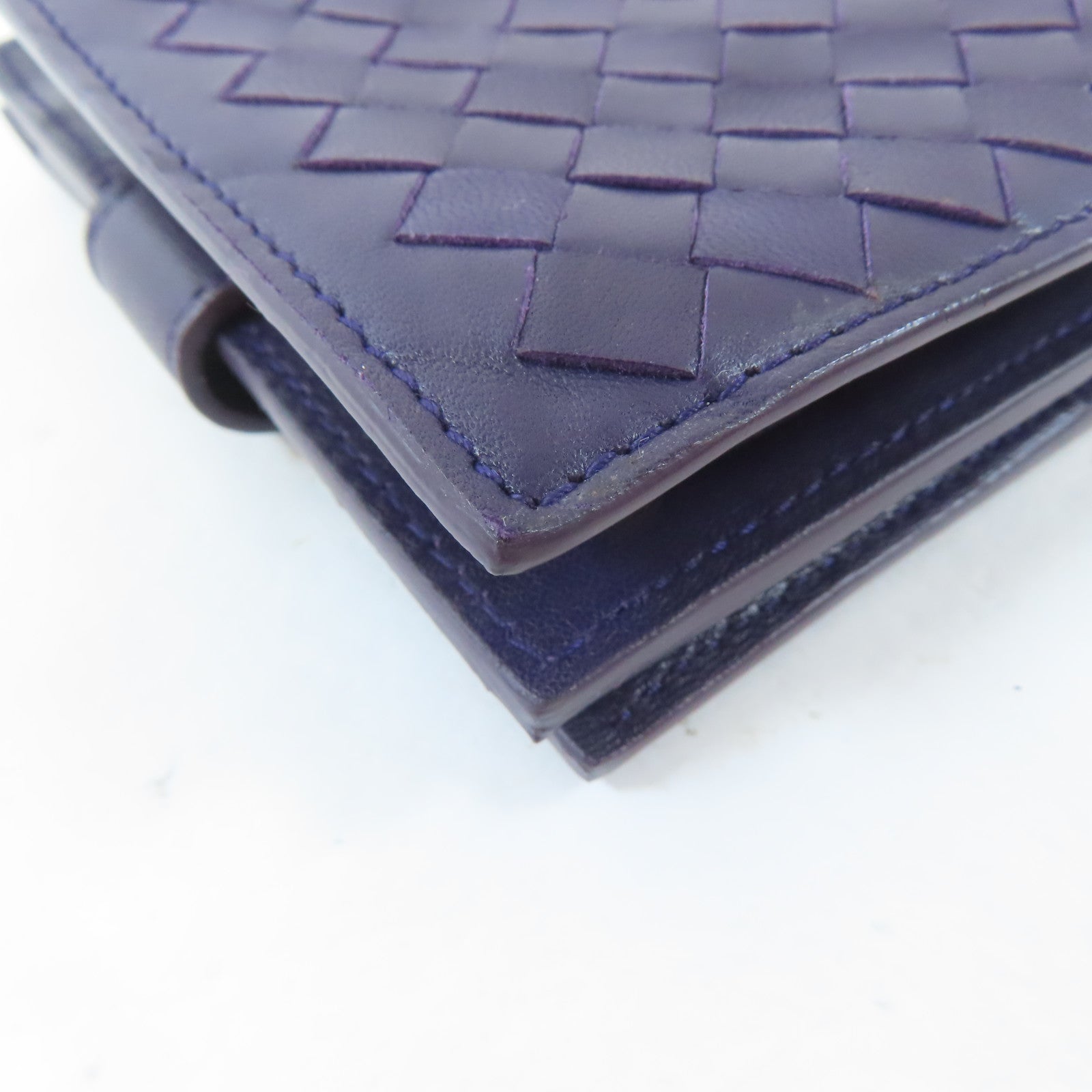 BOTTEGA VENETA 【激減優惠】羊皮皮革Wallet金扣錢包紫色