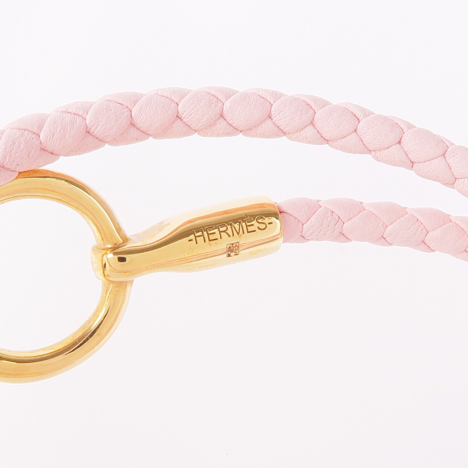 HERMES 【激減優惠】牛皮皮革Glenan Double Tour Bracelet手鏈Rose Sakura