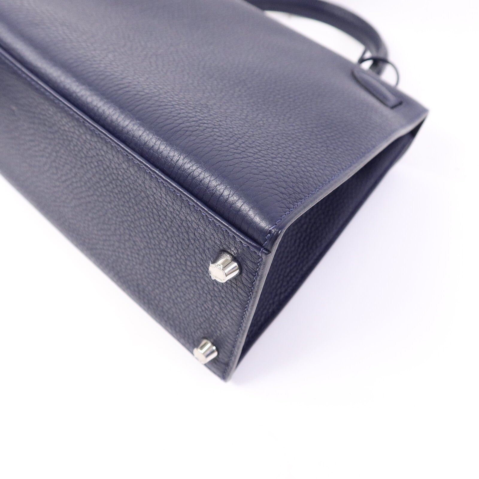 HERMES Clémence/Tadelakt皮革Kelly 28手挽肩背兩用袋Bleu Nuit/Bleu Brighton/Capucine