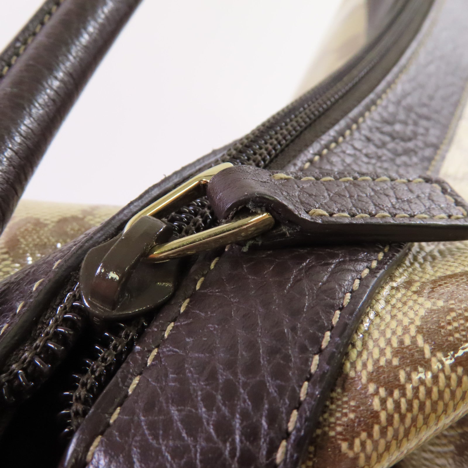 GUCCI 【激減優惠】塗層帆布Abbey Pocket Hobo金扣肩背袋啡色
