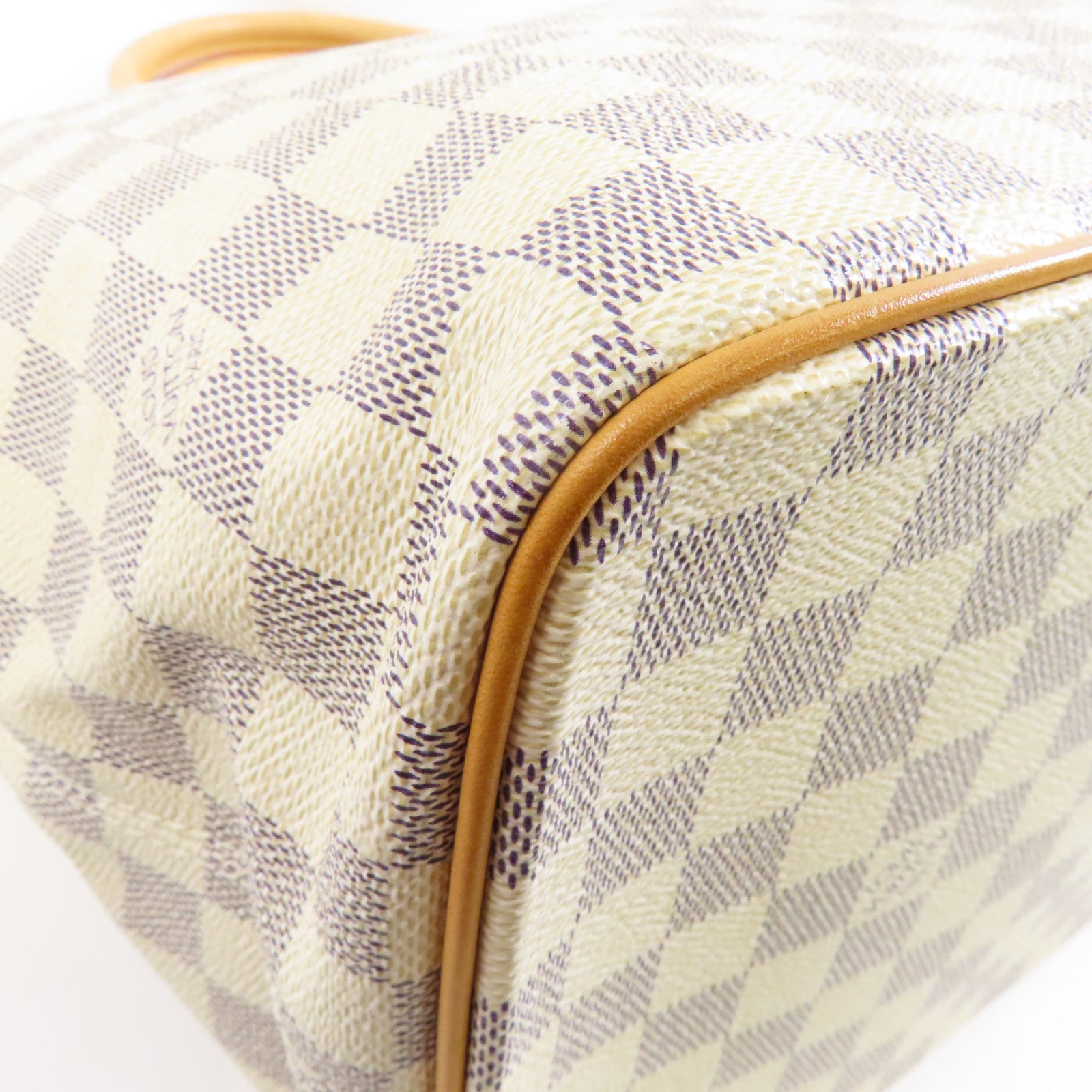 LOUIS VUITTON 【激減優惠】Damier Azur Saleya MM金扣手挽袋/肩背袋白色
