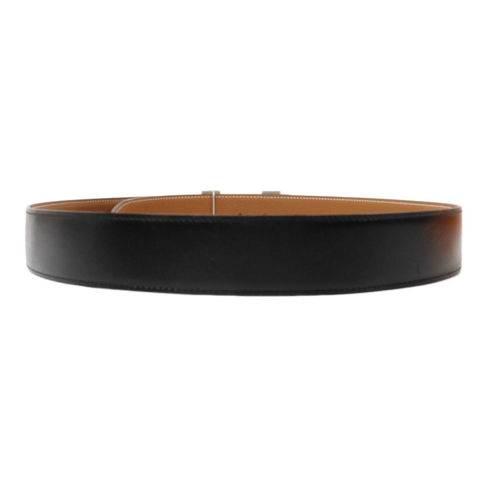 HERMES Clemence皮革H Belt皮帶Noir/Brown
