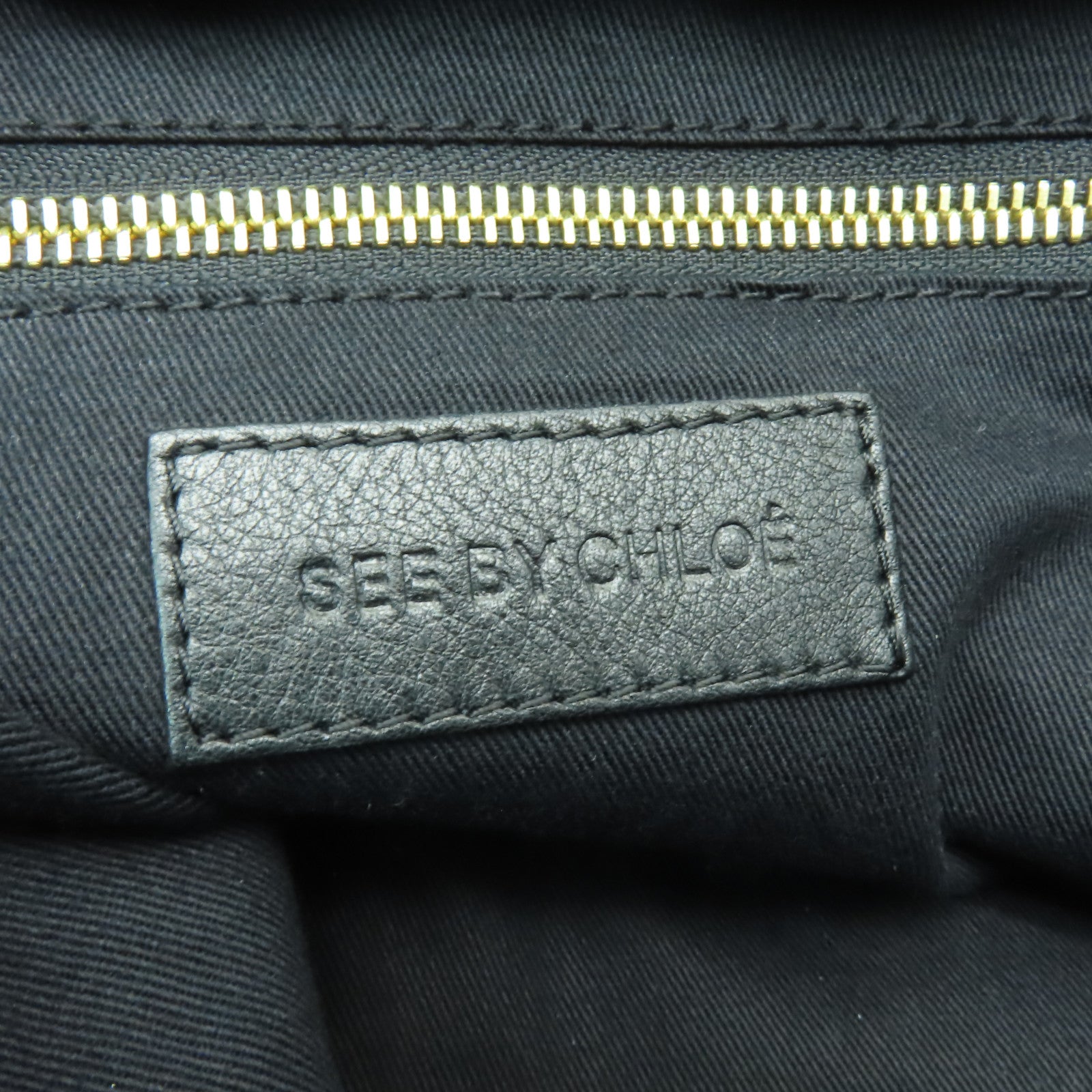 SEE BY CHLOE 【清倉大減價】牛皮皮革Shoulder Bag金扣肩背袋黒色