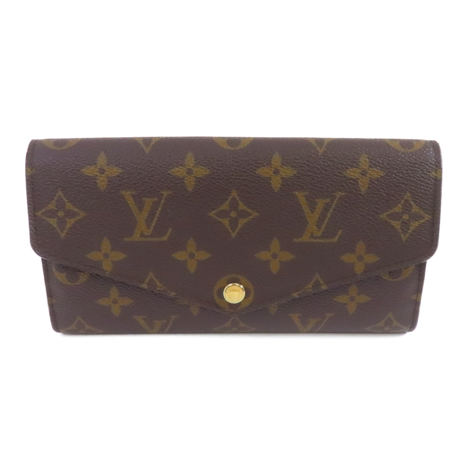 LOUIS VUITTON Monogram Sarah Wallet金扣長錢包啡色