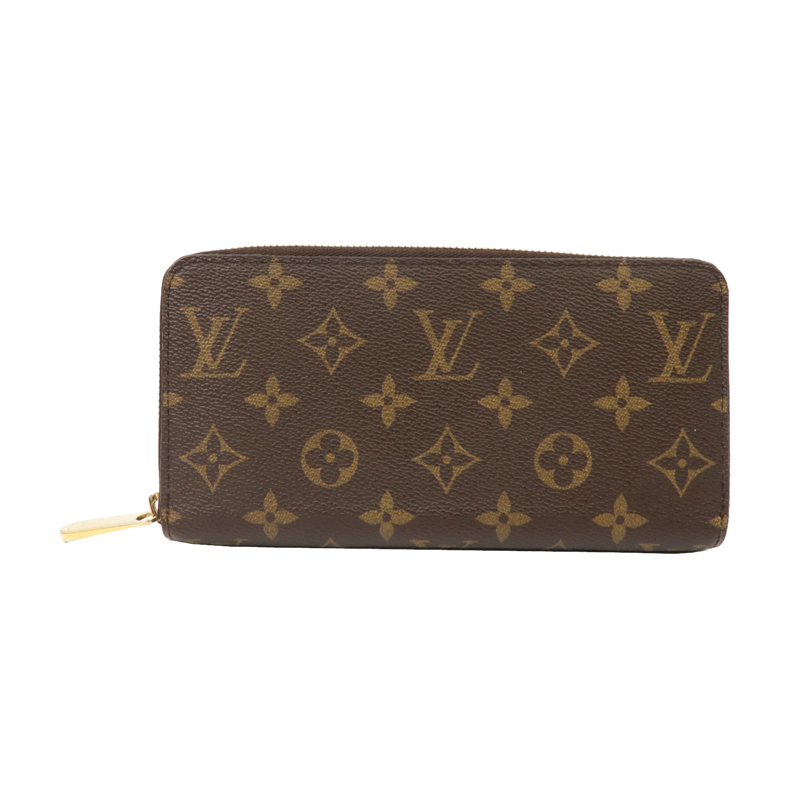 LOUIS VUITTON Monogram Zippy Wallet金扣拉鍊長錢包啡色