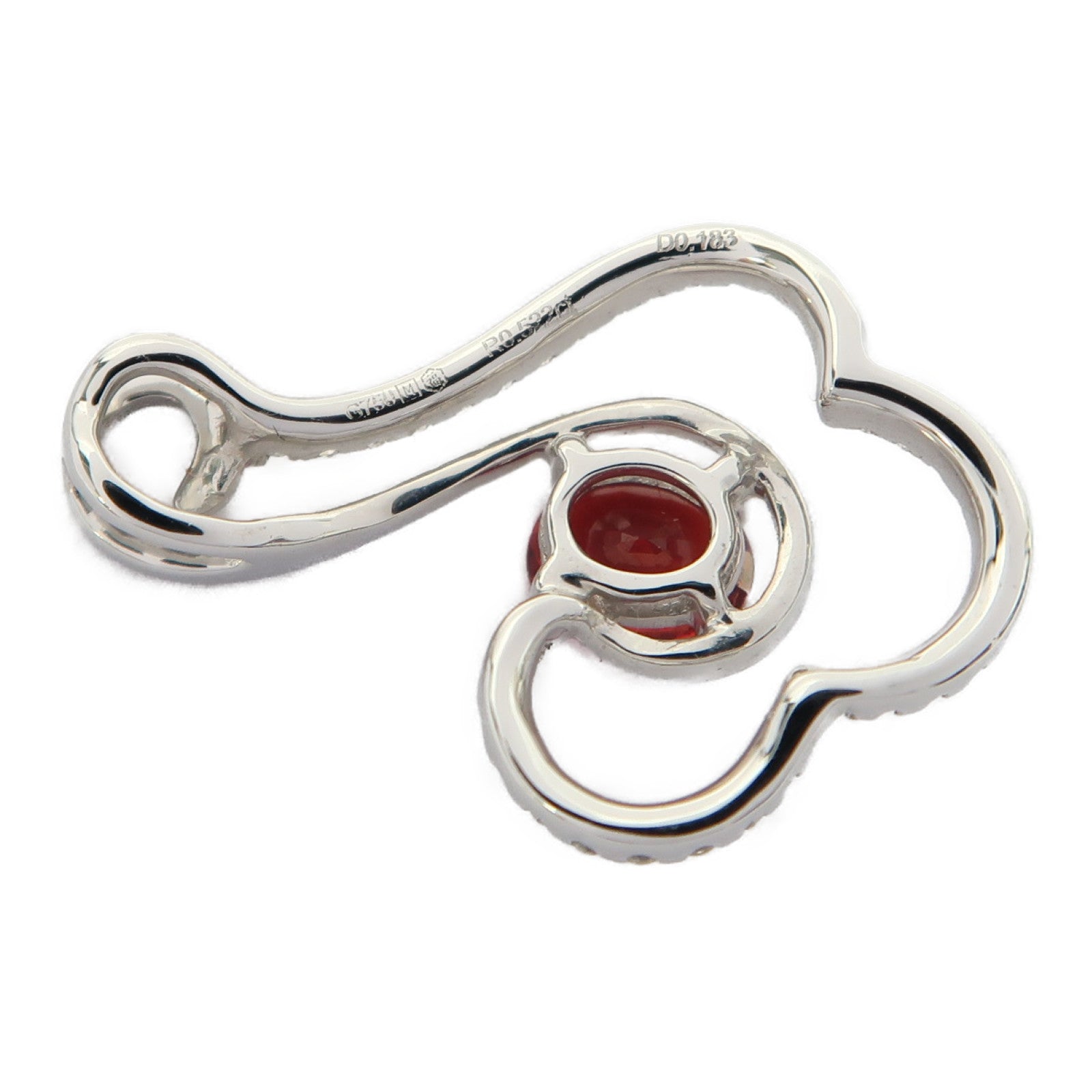JEWELRY 18K白金Ruby 2.09g 0.522ct紅寶石/0.183ct鑽石吊墜