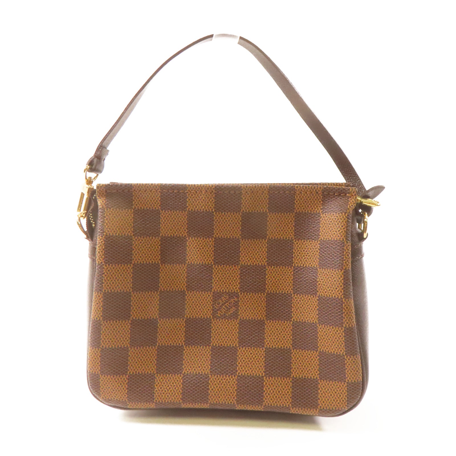 LOUIS VUITTON Damier Ebene Pochette Accessories金扣手挽袋啡色