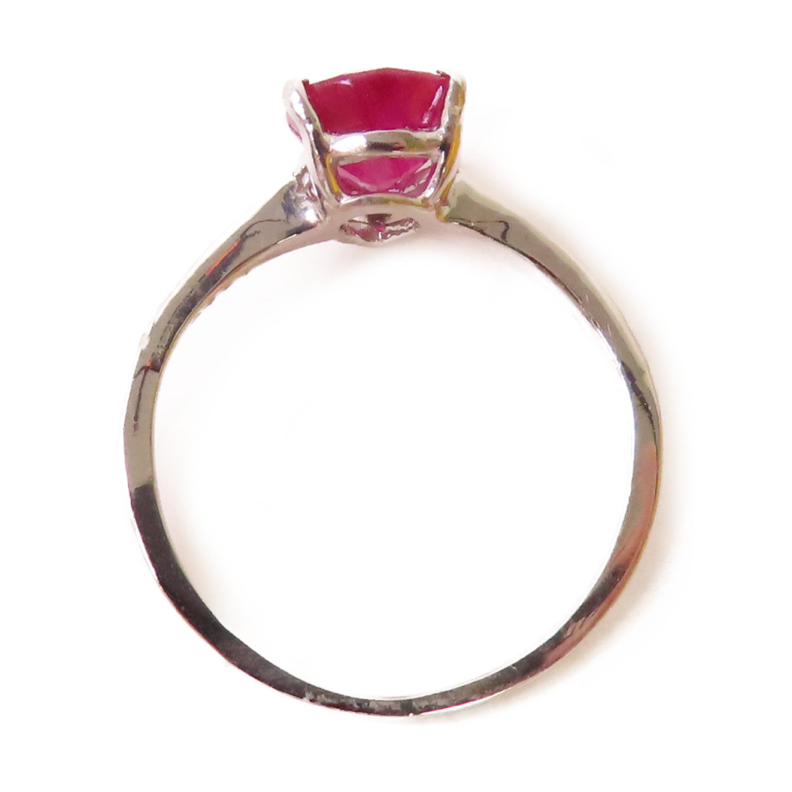 JEWELRY 18K白金/1.430ct紅寶石/0.88ct鑚石Ruby Diamond Ring 戒指US#4.75