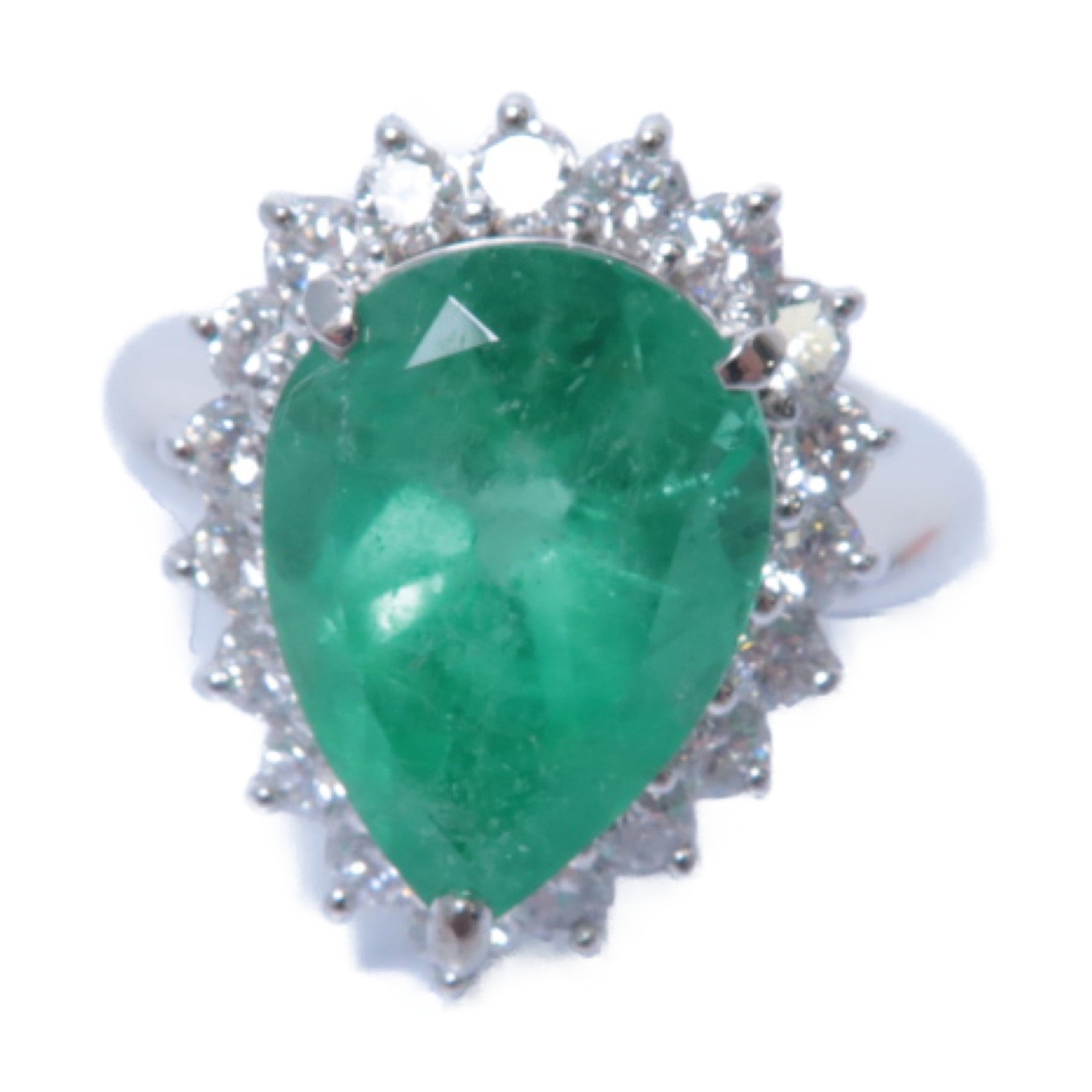 JEWELRY 【激減優惠】PT900鉑金Emerald/Diamond Ring 5.419ct綠寶石/0.92ct鑽石戒指US#6