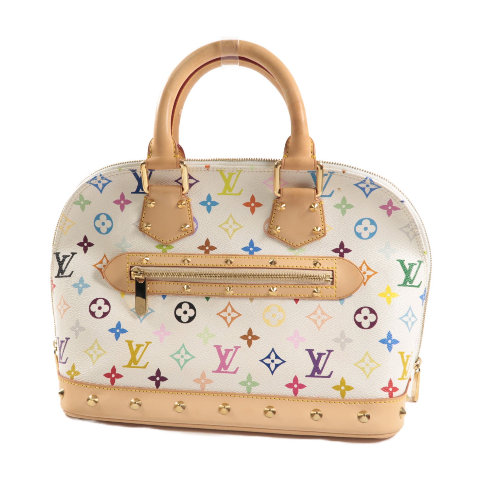 LOUIS VUITTON Monogram Multicolore Alma金扣手挽袋白色/彩色