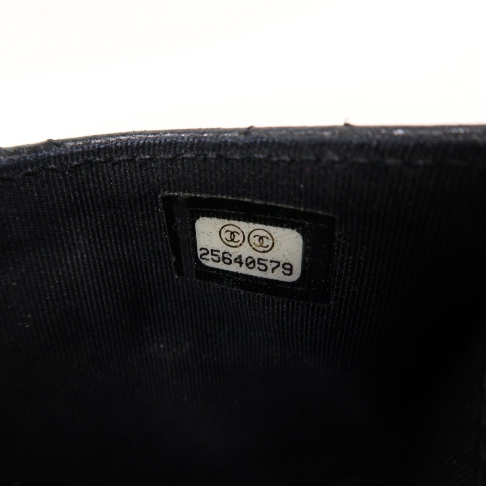 CHANEL 菱格Caviar皮革Card Case金扣卡片套黑色