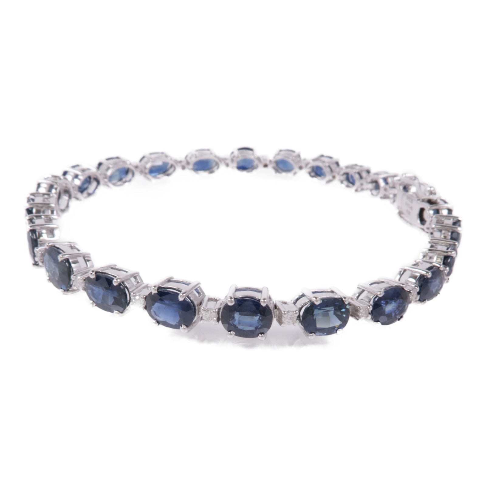 JEWELRY Sapphire Diamond Bracelet 18K White Gold