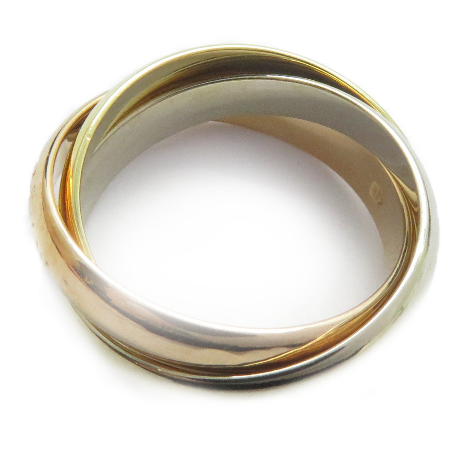 CARTIER 18K黃金/白金/玫瑰金Trinity戒指Cartier#54/US#6.75
