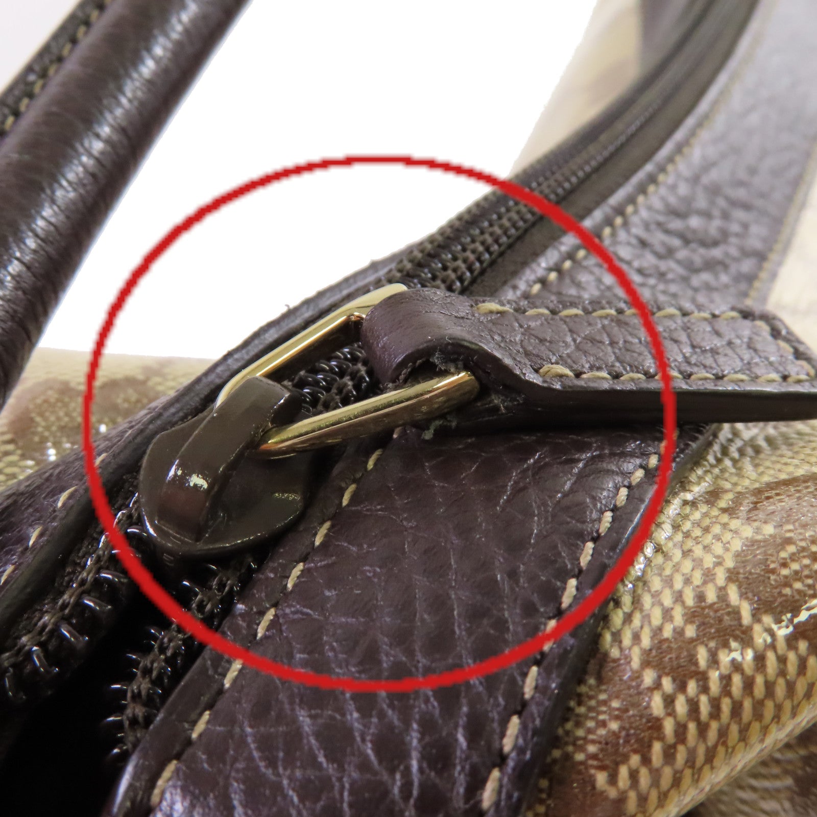GUCCI 【激減優惠】塗層帆布Abbey Pocket Hobo金扣肩背袋啡色