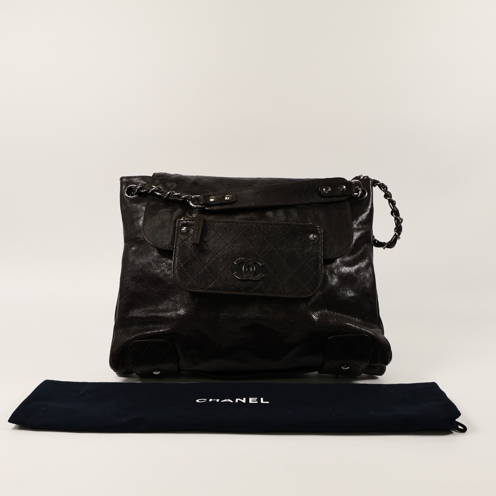 CHANEL 牛皮皮革Pocket In The City肩背袋