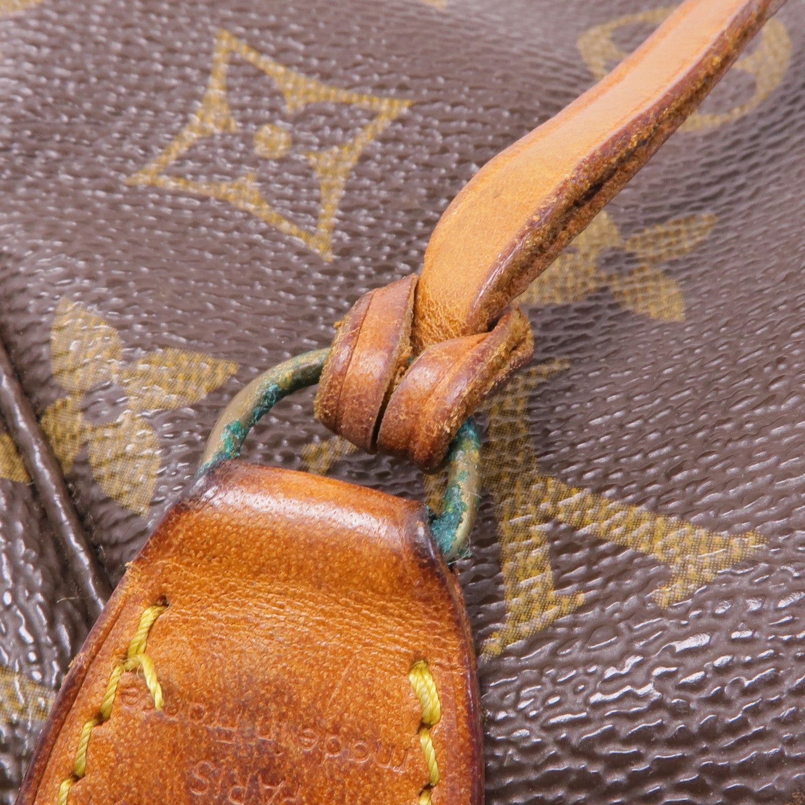 LOUIS VUITTON Monogram Pochette Accessoires金扣手挽袋棕色