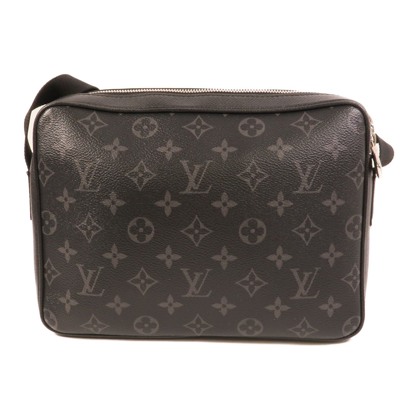 LOUIS VUITTON Monogram Eclipse/Taiga Outdoor Messenger銀扣肩背袋