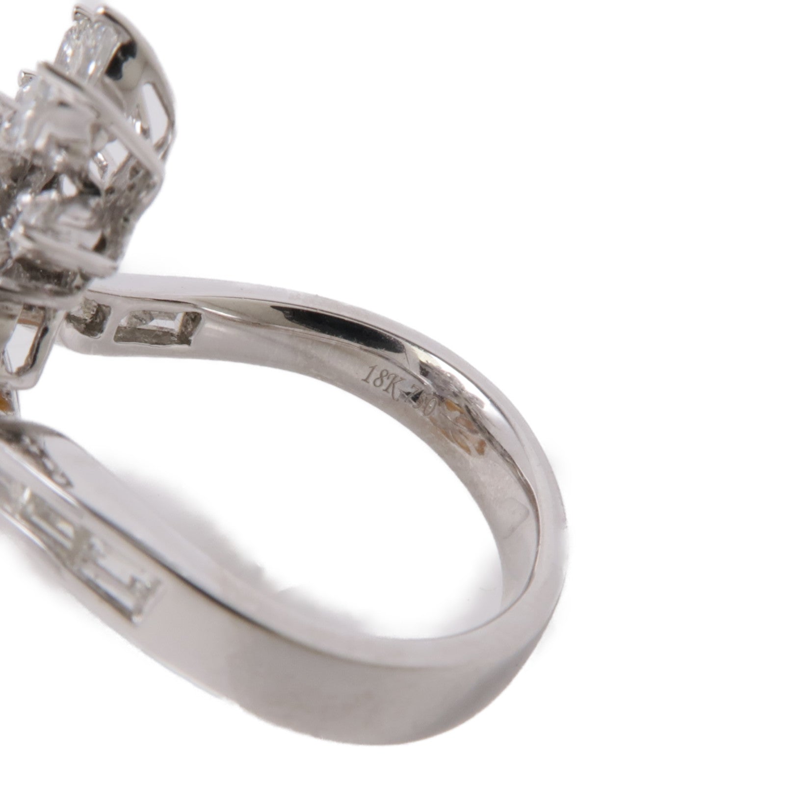 JEWELRY 18K白金Diamond Ring 8.9g珍珠/0.96ct鑽石戒指US#6