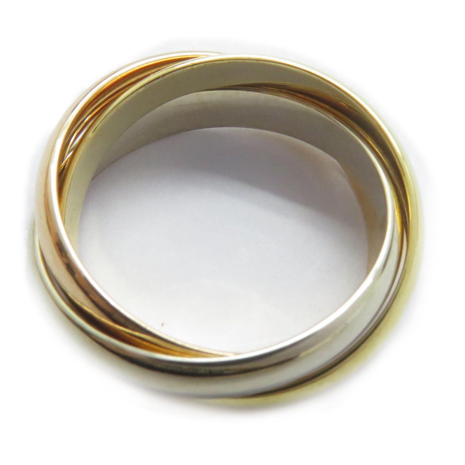 CARTIER 18K黃金/白金/玫瑰金Trinity戒指Cartier#54/US#6.75