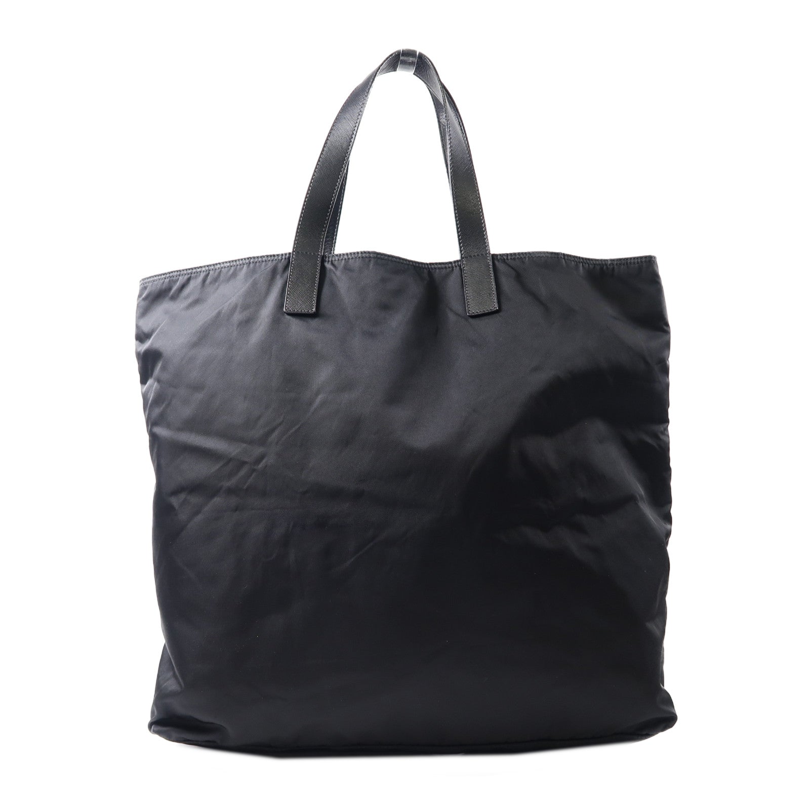 PRADA 尼龍Tote Bag銀扣手挽袋黑色