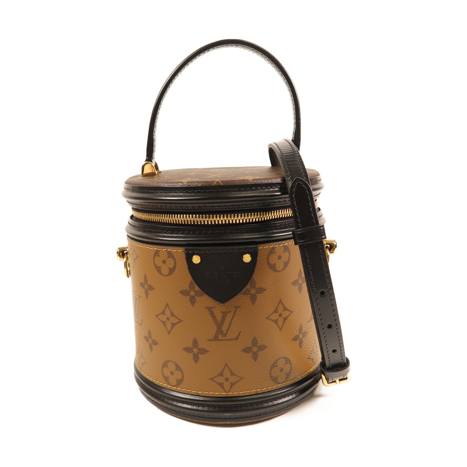 LOUIS VUITTON Monogram Reverse Cannes金扣手挽肩背兩用袋