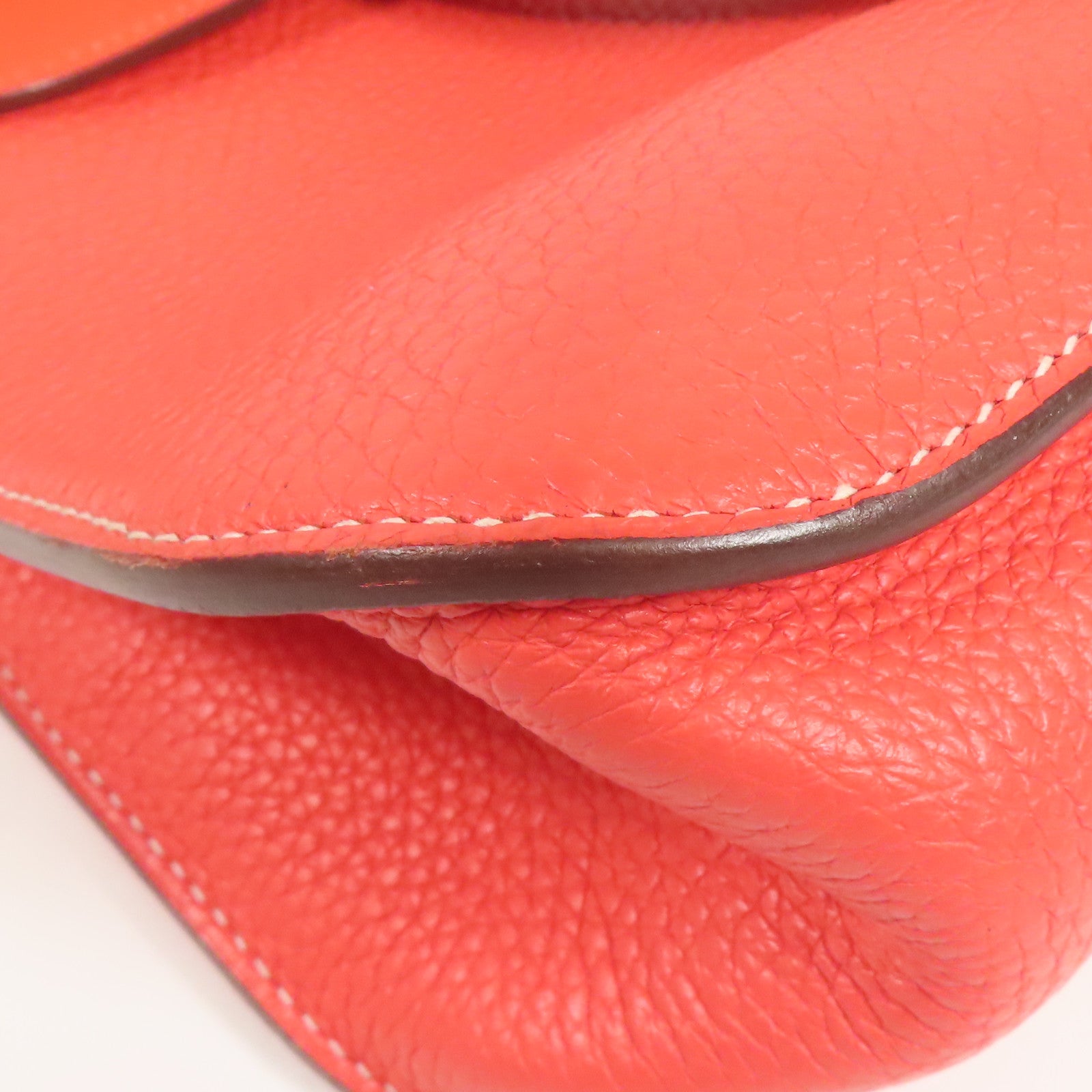 HERMES Clemence皮革Halzan 31銀扣手挽肩背兩用袋Rose Jaipur