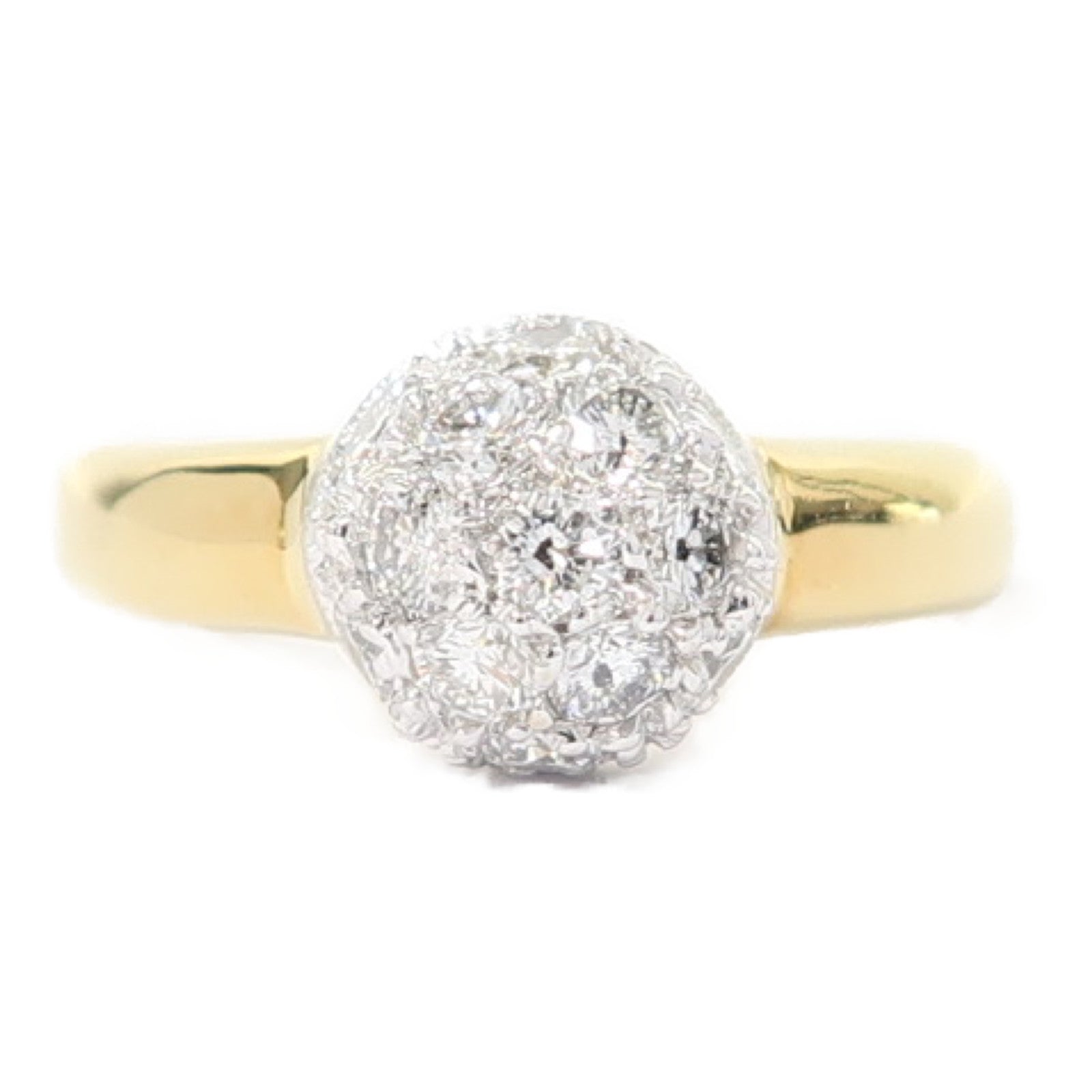 JEWELRY (PRICE DOWN) 0.60ct Diamond 4.3g Ring 18K Yellow Gold US#4.25