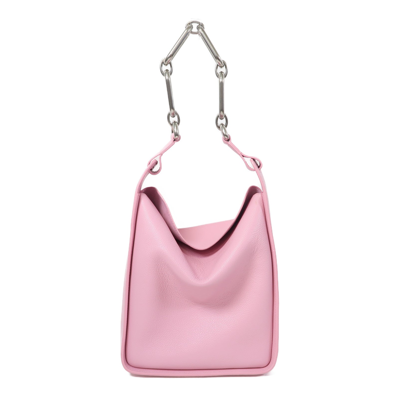 BALENCIAGA 牛皮皮革Shoulder Bag銀扣手挽肩背兩用袋粉紅色