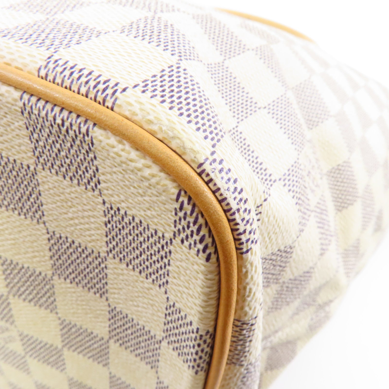 LOUIS VUITTON 【激減優惠】Damier Azur Saleya MM金扣手挽袋/肩背袋白色