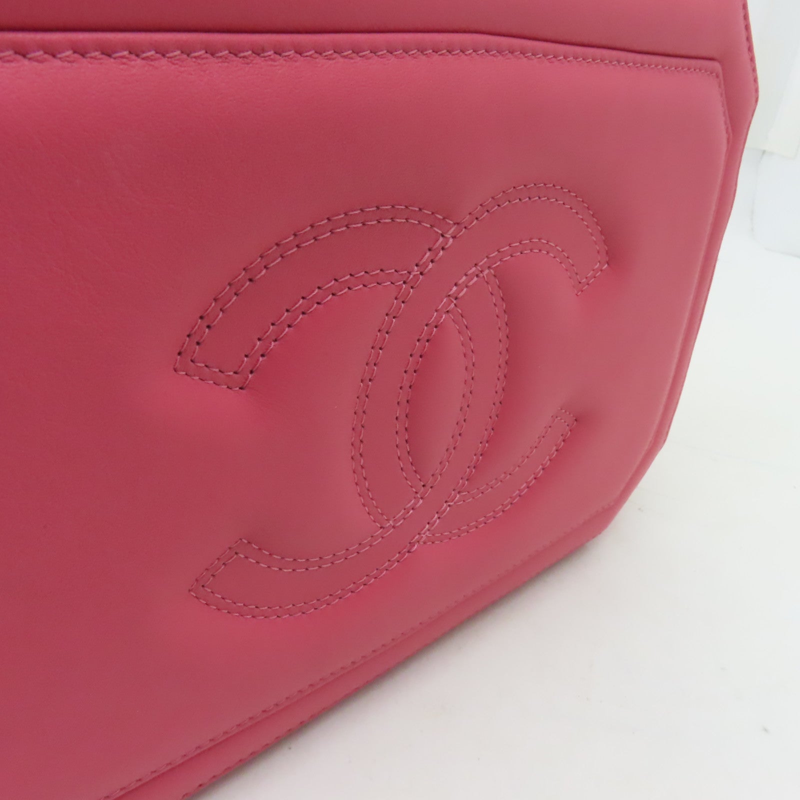 CHANEL 【清倉大減價】牛皮皮革Chain Shoulder Bag金扣鏈帶肩背袋粉紅色