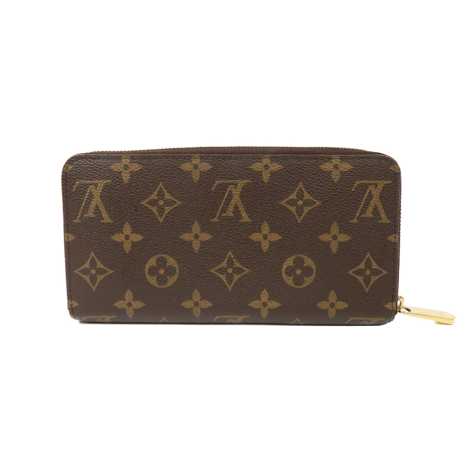 LOUIS VUITTON Monogram Zippy Wallet金扣拉鍊長錢包啡色