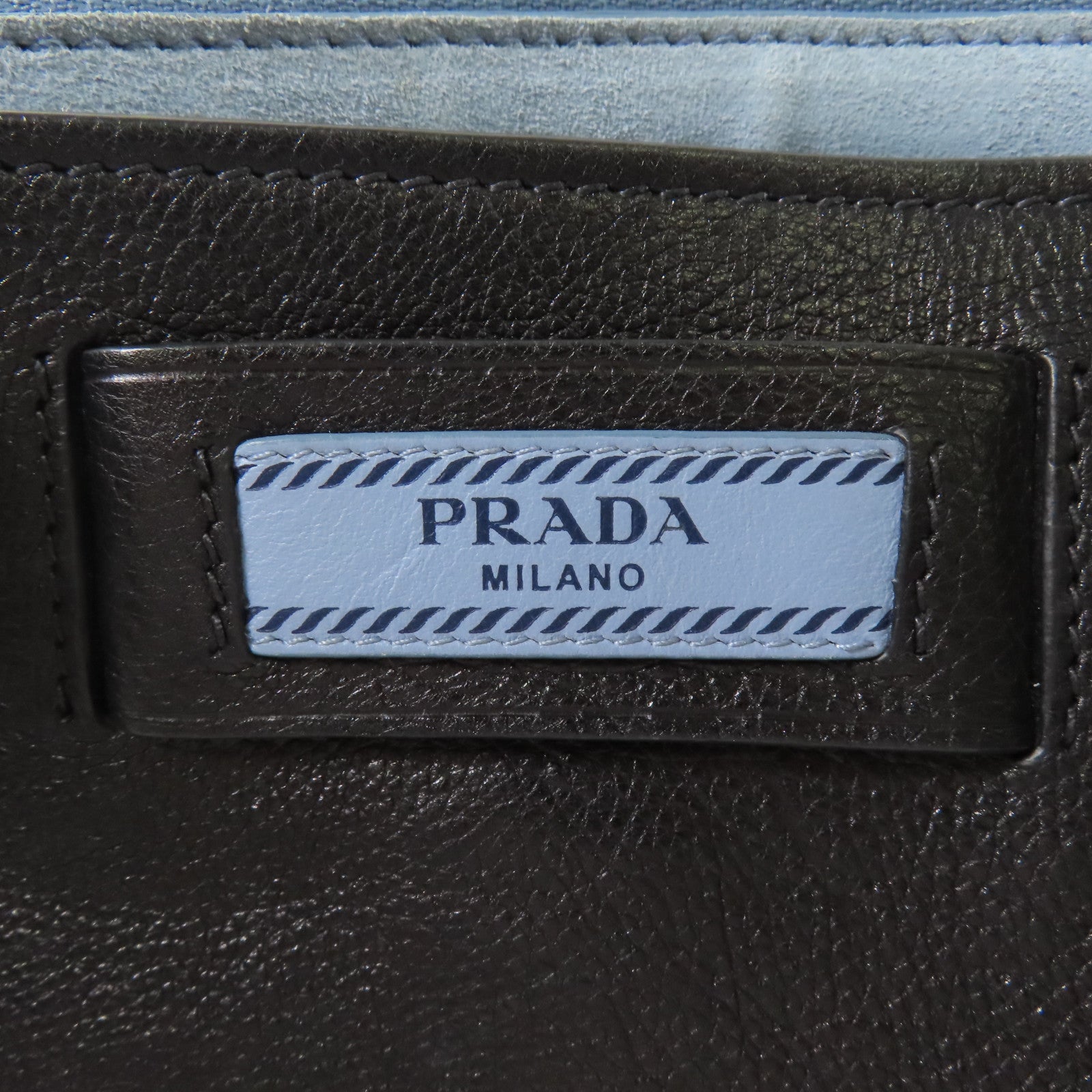 PRADA Glace Calf牛皮皮革/麂皮皮革Tote Bag銀扣肩背袋
