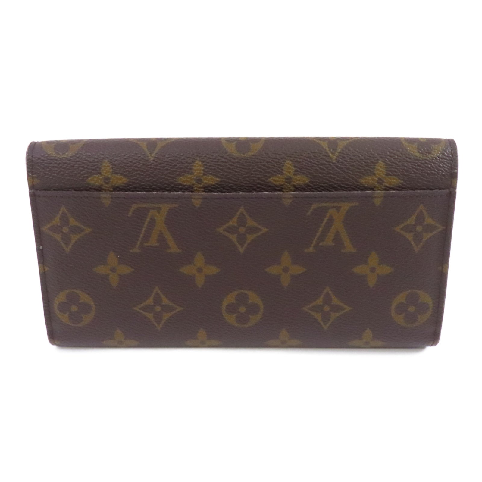 LOUIS VUITTON Monogram Sarah Wallet金扣長錢包啡色