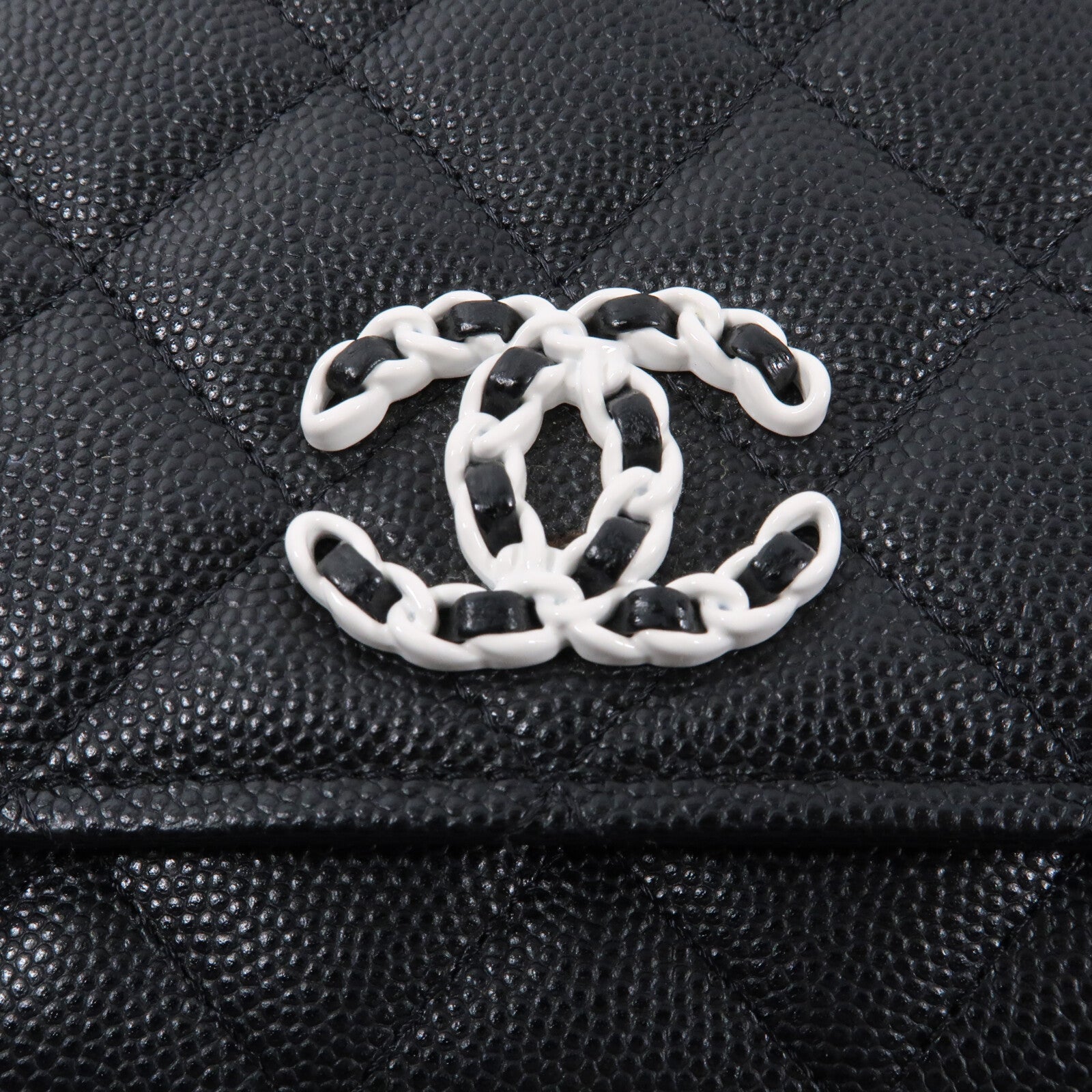 CHANEL 牛皮皮革WOC Wallet On Chain銀扣鏈帶肩背袋