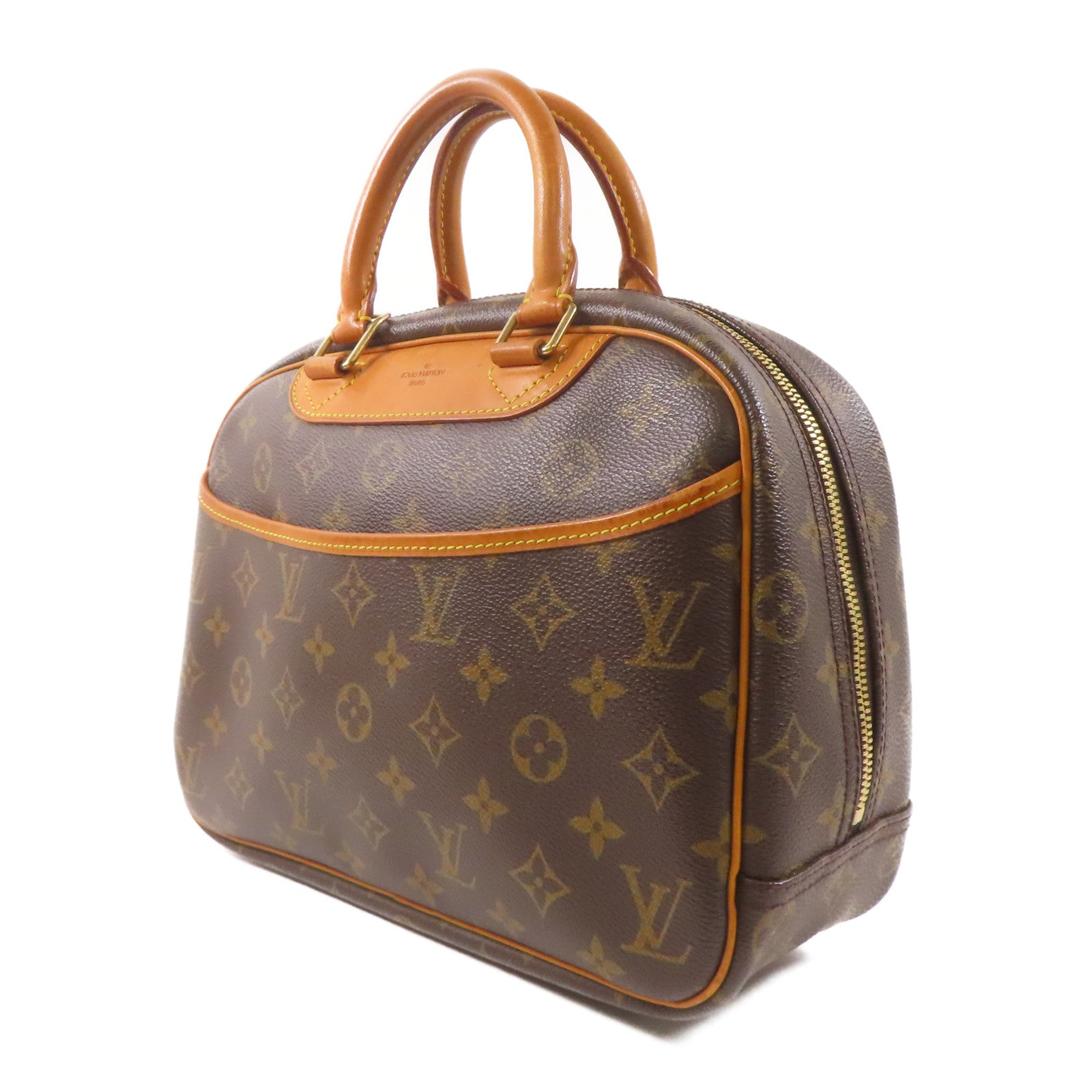 LOUIS VUITTON Monogram Trouville金扣手挽袋棕色