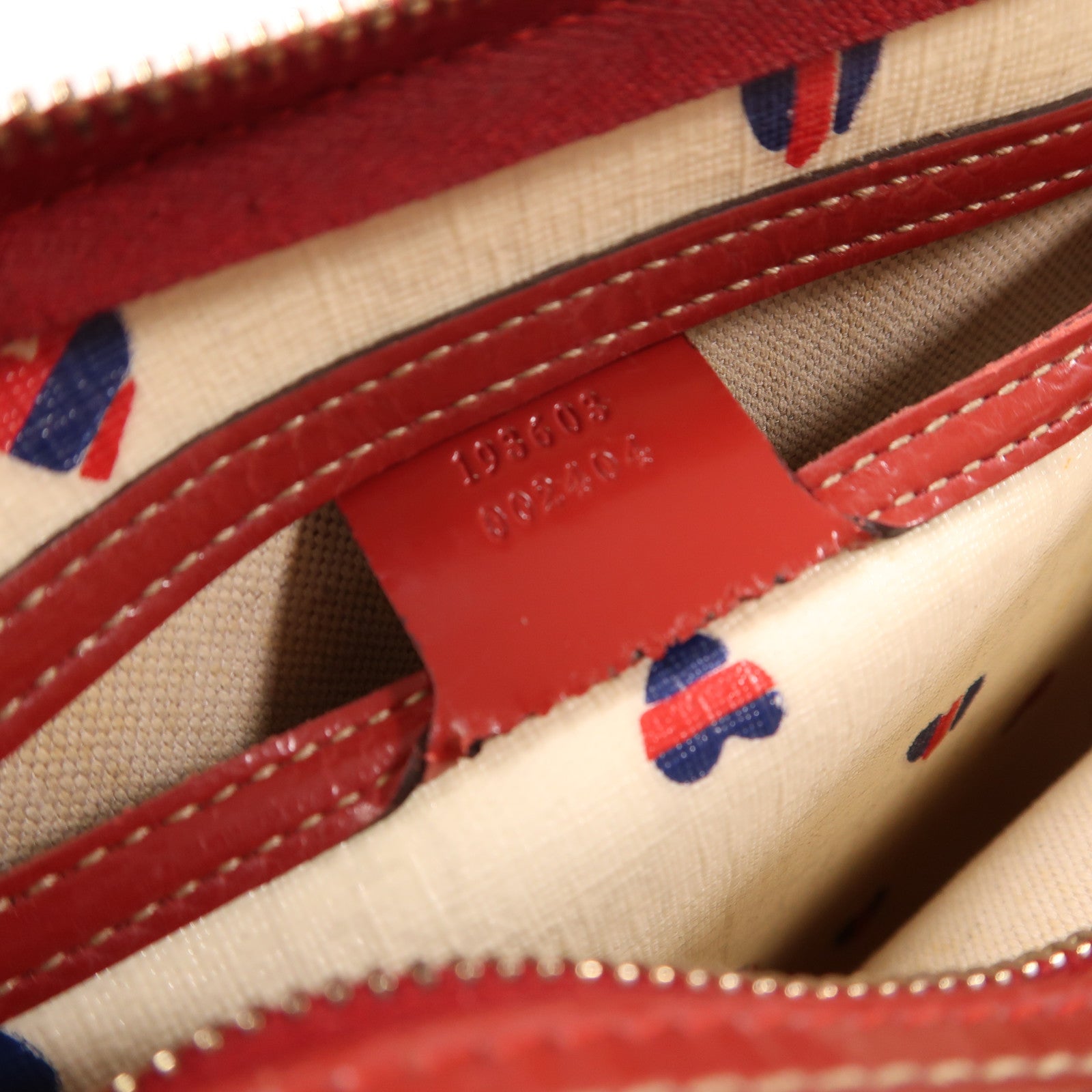 GUCCI 塗層帆布/牛皮皮革Hand Bag金扣手挽袋