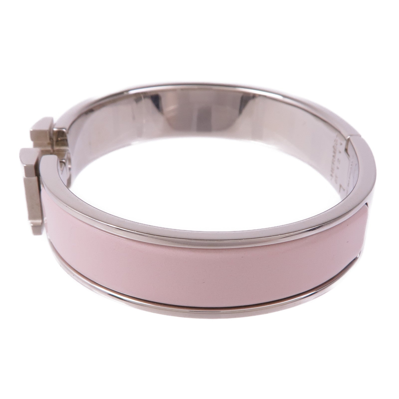 HERMES 金屬/琺瑯Clic H手鐲Rose Sakura