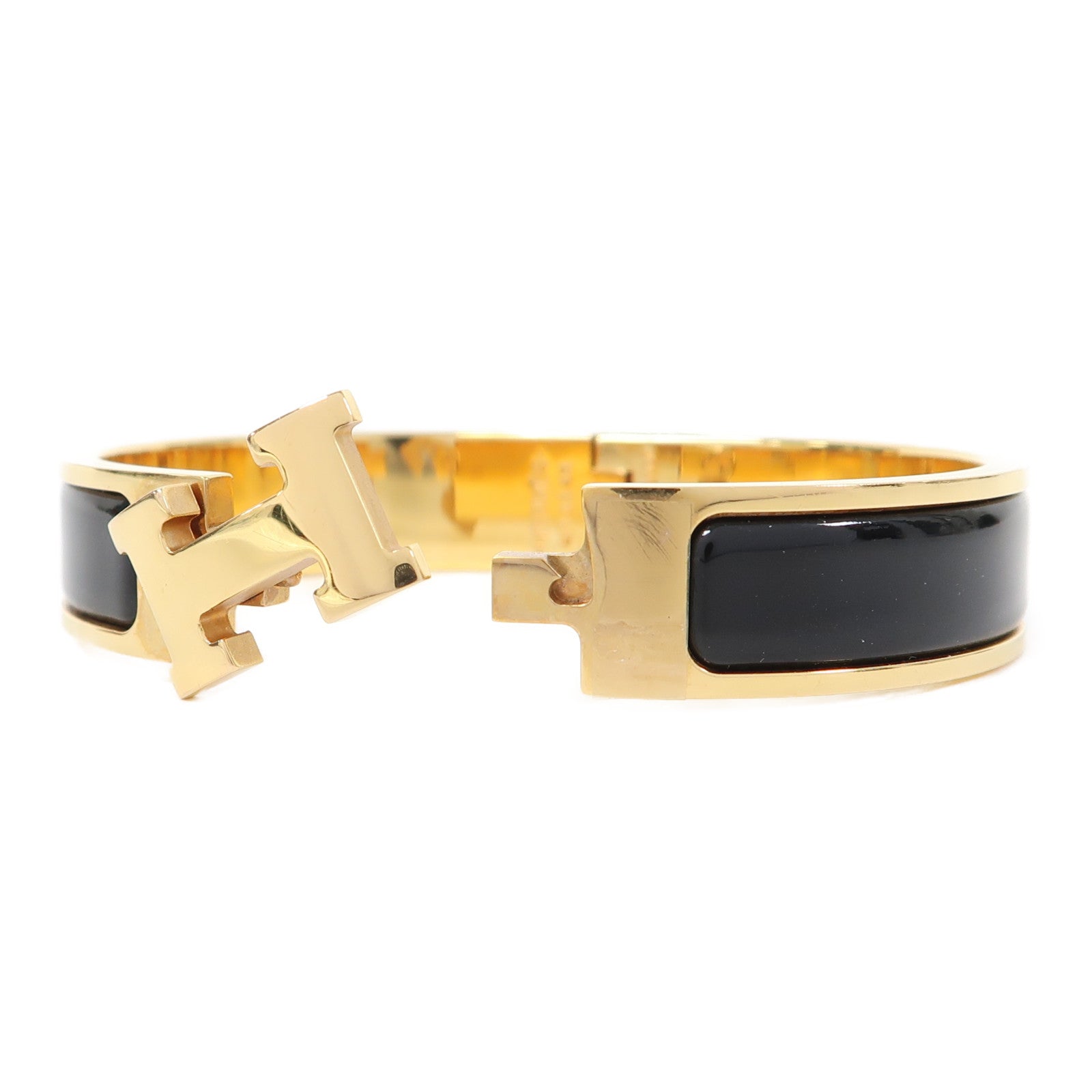 HERMES 金屬Clic H手鐲黑色