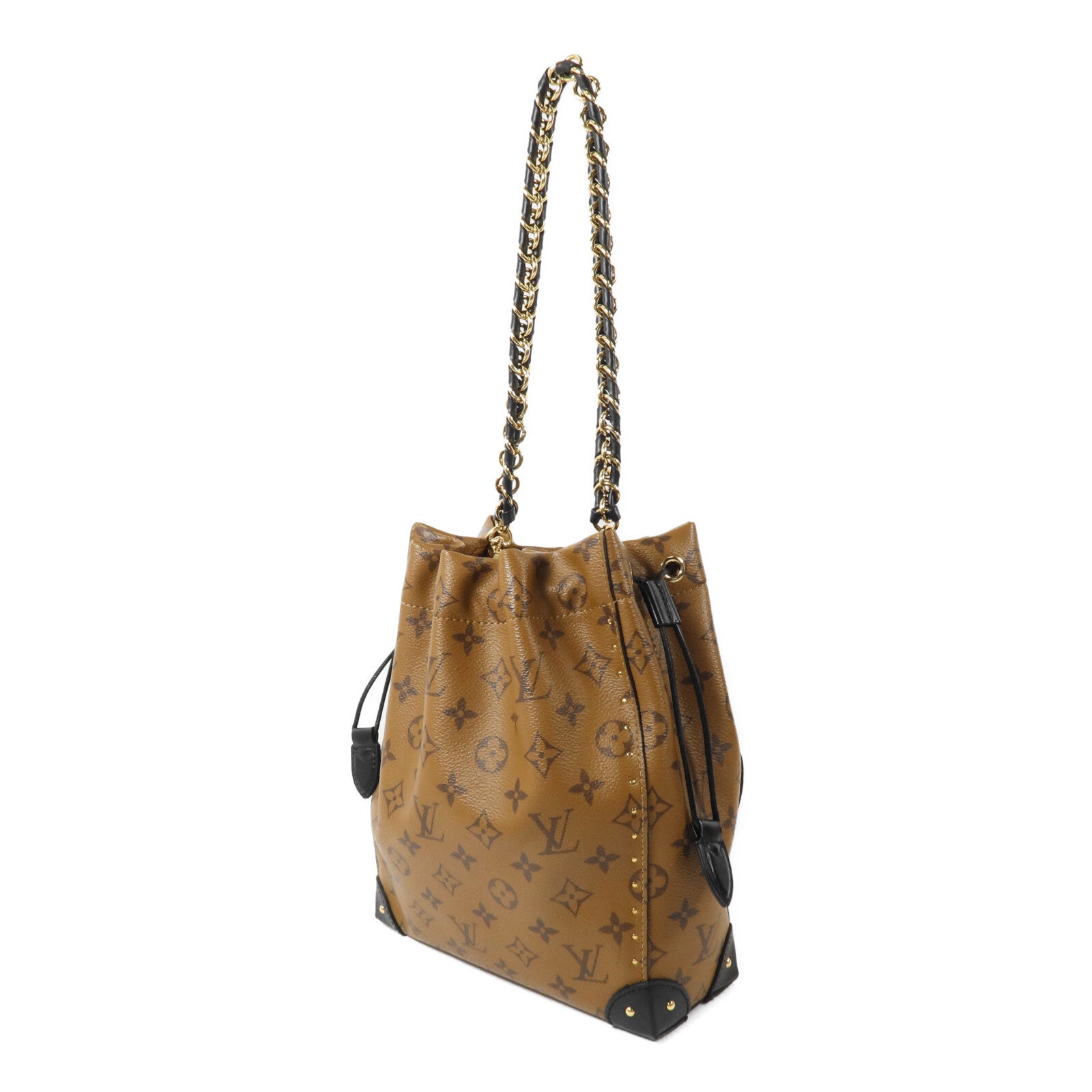 LOUIS VUITTON Monogram Reverse Noe Trunk PM鏈帶手挽肩背兩用袋