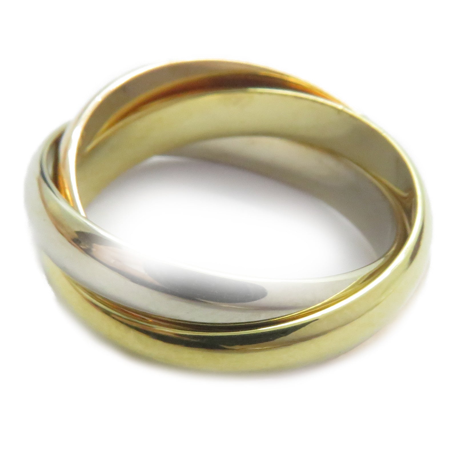 CARTIER 18K黃金/白金/玫瑰金Trinity戒指Cartier#54/US#6.75
