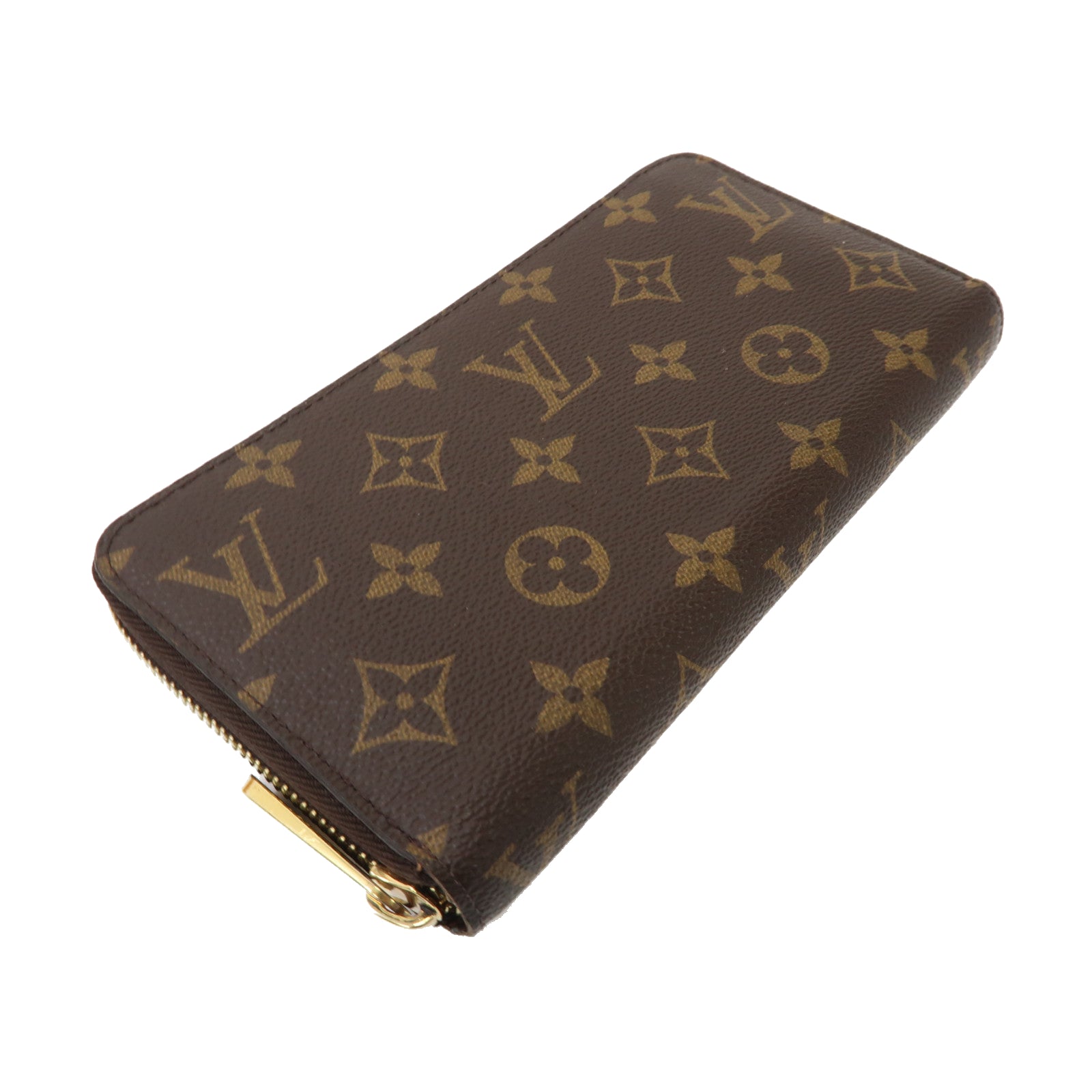 LOUIS VUITTON Monogram Zippy Wallet金扣拉鍊長錢包啡色